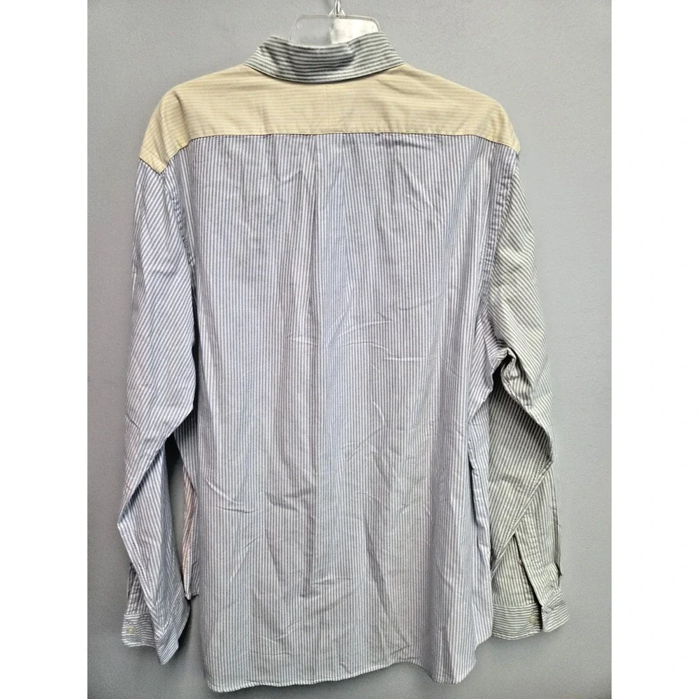 Polo Ralph Lauren Oxford Shirt Mens XXL Striped Colorblock Pastel Flesh Pony